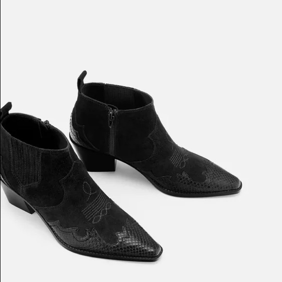 Zara Shoes - Zara genuine leather suede cowboy boots